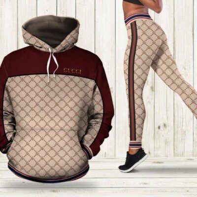 Gucci Red Hoodie Legging Set Luxury For Women