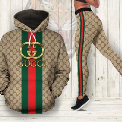 Gucci Stripe Hoodie Legging Set Luxury For Women