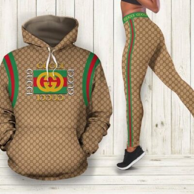 Gucci Stripe Hoodie Legging Set Luxury For Women