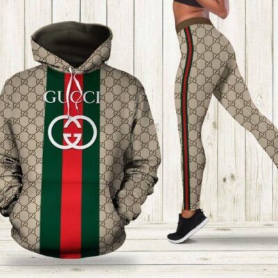 Gucci Stripe Hoodie Legging Set Luxury For Women