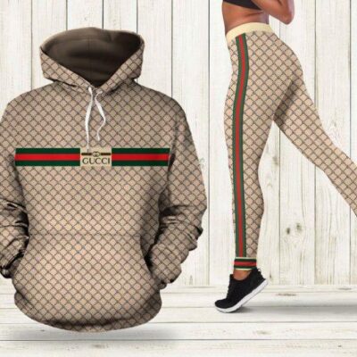 Gucci Stripe Hoodie Legging Set Luxury For Women