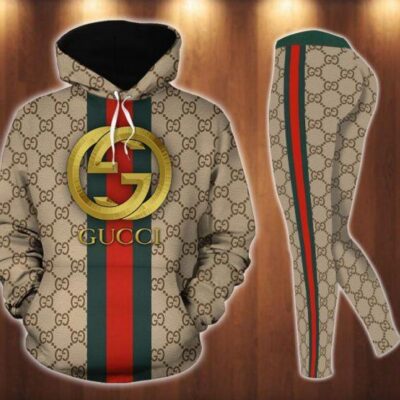 Gucci Stripe Hoodie Legging Set Luxury For Women