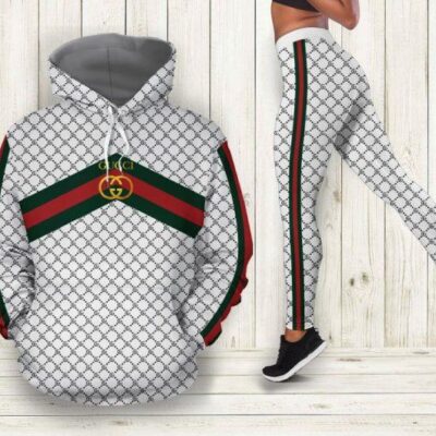 Gucci White Hoodie Legging Set Luxury For Women