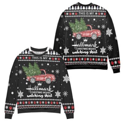 Hallmark Christmas Movies Watching Shirt Ugly Christmas Sweater - Black