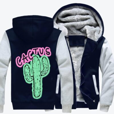 Hi I Am Cactus Cactus Fleece Zip Hoodie Jacket