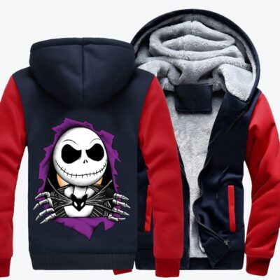 Jack Skellington The Nightmare Before Christmas Fleece Zip Hoodie Jacket 1
