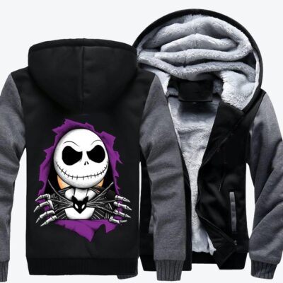 Jack Skellington The Nightmare Before Christmas Fleece Zip Hoodie Jacket 2