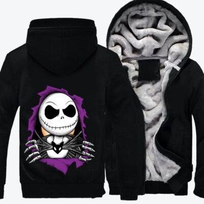 Jack Skellington The Nightmare Before Christmas Fleece Zip Hoodie Jacket 3