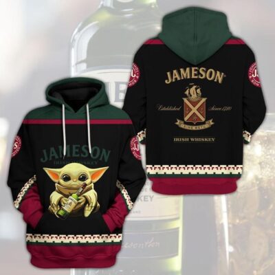 Jameson Irish Whiskey Sine Metu Unisex 3D Hoodie - Black TSH613
