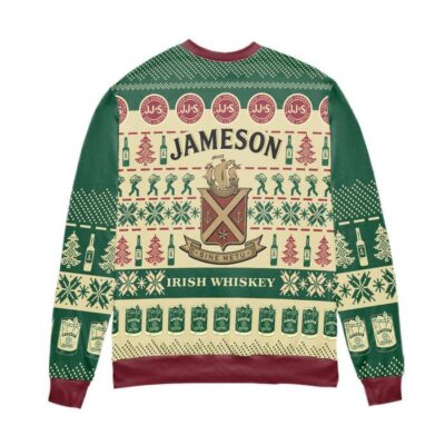 Jameson Irish Whiskey Snowflake Pattern Ugly Christmas Sweater 2
