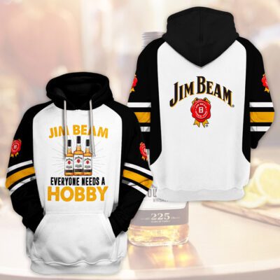 Jim Beam Unisex 3D Hoodie - White TSH1071