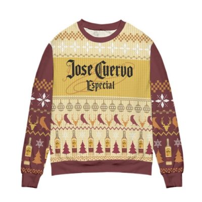 Jose Cuervo Especial Pine Tree Pattern Ugly Christmas Sweater 1