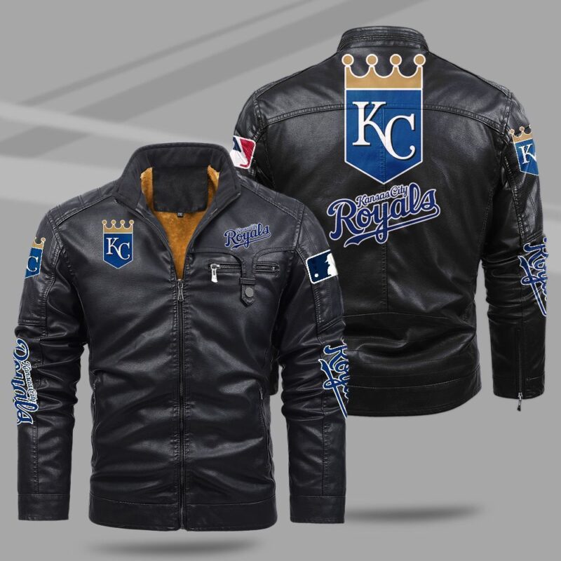 Kansas City Royals Fleece Leather Jacket CFLJ034 1 1