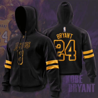 Kobe Bryant 24 Los Angeles Lakers 8 3D Unisex Hoodie - Black TSH400