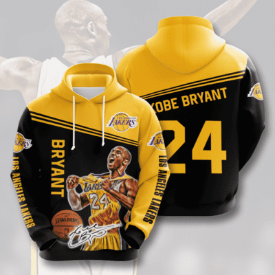 Kobe Bryant 24 Los Angeles Lakers Signatures Unisex 3D Hoodie - Black TSH285