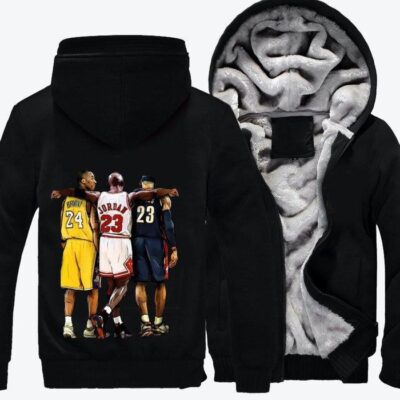 Kobe Michael Lebron James Basketball Fleece Zip Hoodie Jacket 3