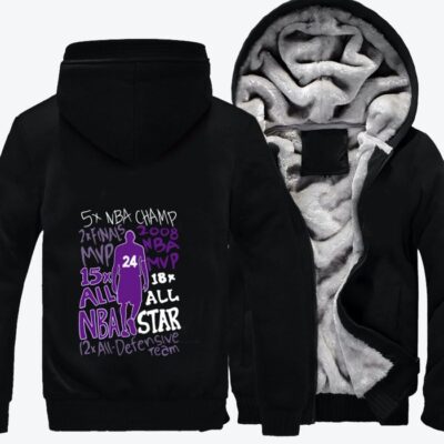 Lakers Kobe Is A Legend Basketball Fleece Zip Hoodie Jacket 3