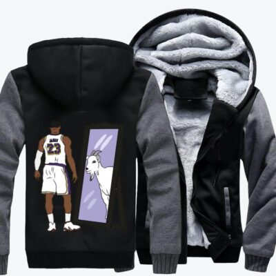 LeBron James Mirror GOAT Basketball Fleece Zip Hoodie Jacket 2
