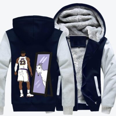 LeBron James Mirror GOAT Basketball Fleece Zip Hoodie Jacket