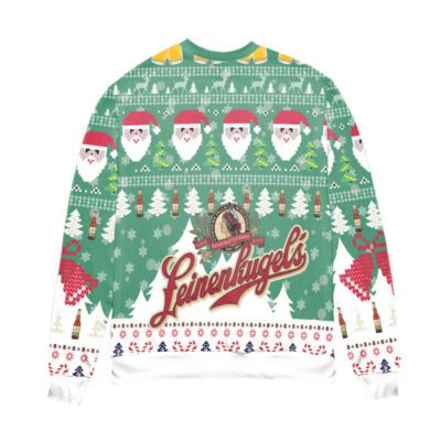 Leinenkugels Beer Logo Christmas Pattern Ugly Christmas Sweater White Green 2