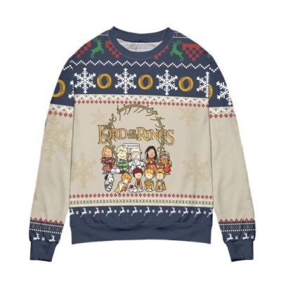 Lord Of The Rings Cute Chibi Characters Ugly Christmas Sweater 1