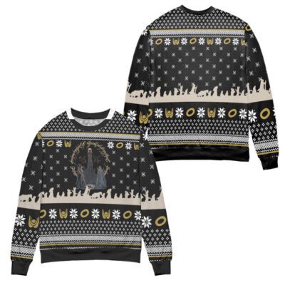 Lord Of The Rings Journeys In Middle Earth Ugly Christmas Sweater - Black