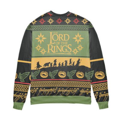 Lord Of The Rings The Fellowship Way To Mordor Vintage Ugly Christmas Sweater Green 2