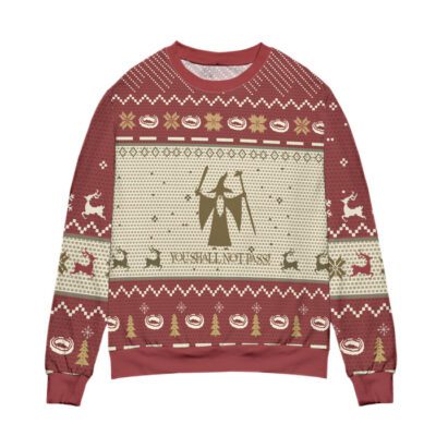 Lord Of The Rings You Shall Not Pass Reindeer Pine Tree Pattern Ugly Christmas Sweater 2