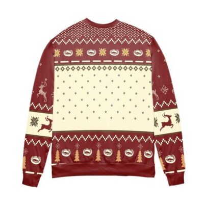 Lord of The Rings Taters Potatoes Recipe Pine Tree Reindeer Pattern Ugly Christmas Sweater Red 2