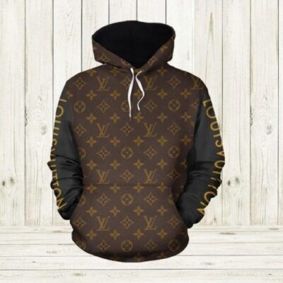 Louis Vuitton Brown Unisex Hoodie For Men Women Luxury Pullover LV NH039