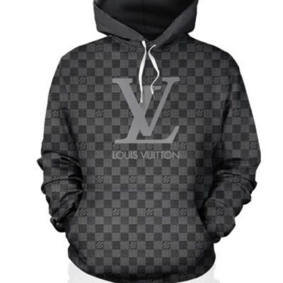 Louis Vuitton Grey Unisex Hoodie For Men Women Luxury Pullover LV NH035
