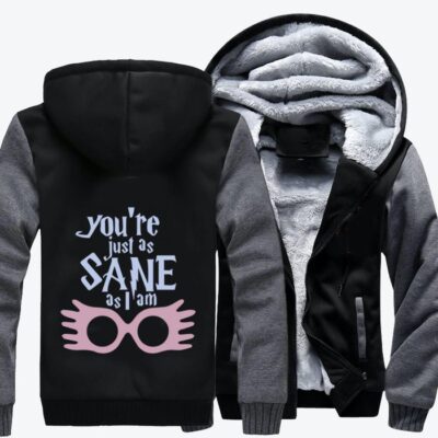 Luan You Are Just As Sane As I Am Harry Potter Fleece Zip Hoodie Jacket 2