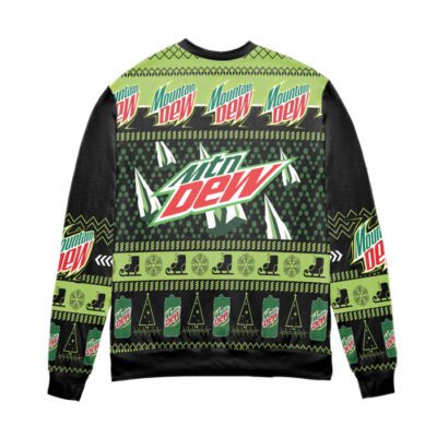 Mountain Dew Pine Tree Snowflake Pattern Ugly Christmas Sweater 2