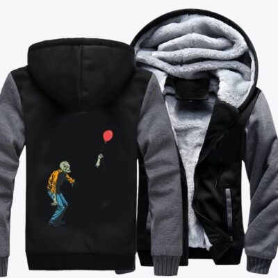 Mr. Zombies Balloons Fly Away Zombie Fleece Zip Hoodie Jacket 2