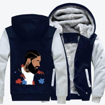 Nipsey Hussle And Flowers Hip hop Fleece Zip Hoodie Jacket