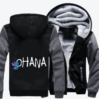 Ohana Lilo and Stitch Fleece Zip Hoodie Jacket 2