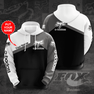 Personalized Fox Racing A-badass 3D Unisex Hoodie - Black White TSH480