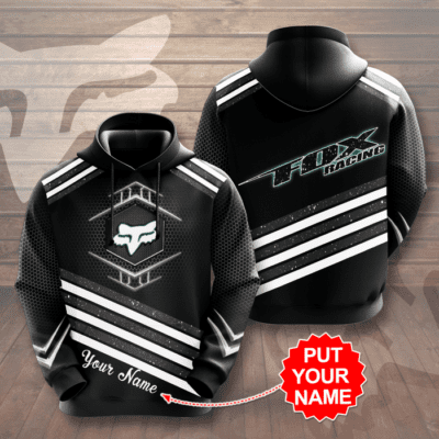Personalized Fox Racing Sports Unisex 3D Hoodie - Black TSH199