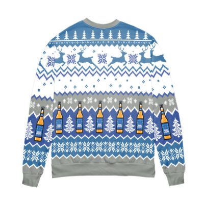 Pixel Bud Light Reindeer Snowflake Pattern Ugly Christmas Sweater 2