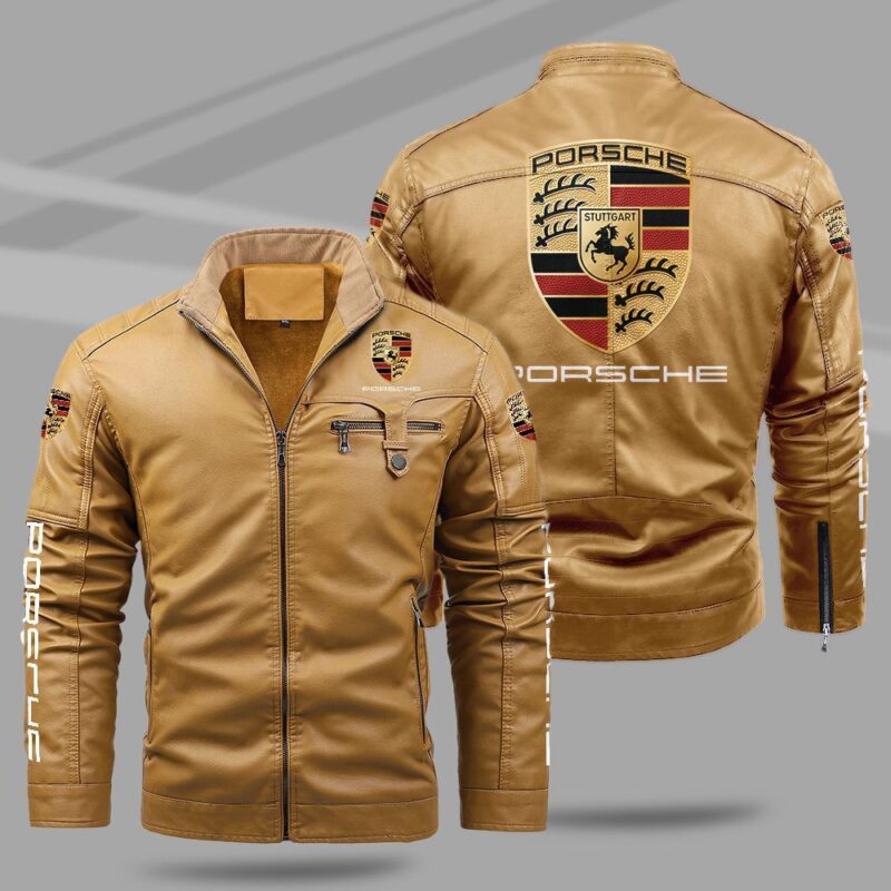 Porsche Fleece Leather Jacket TFLJ043 1
