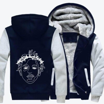 Rapper Kendrick Lamar With The Crown Of Thorns Hip hop Fleece Zip Hoodie Jacket
