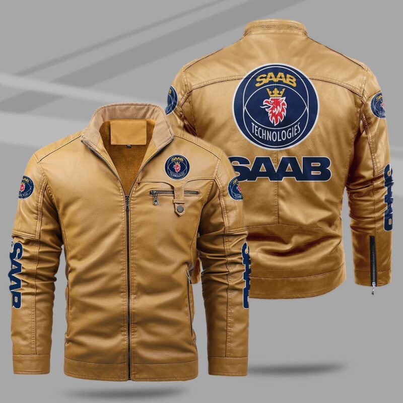 Saab Automobile Fleece Leather Jacket TFLJ045 1