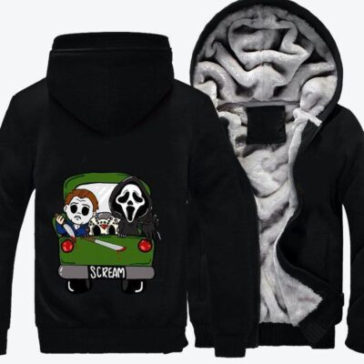 Scream Killer Is Coming Horror Film Fleece Zip Hoodie Jacket 3