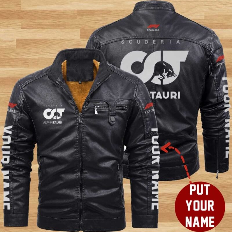 Scuderia Alphatauri Ver1 Personalized Fleece Leather Jacket CFLJ015 1