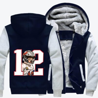 Seven Time World Champion Tom Brady Football Fleece Zip Hoodie Jacket