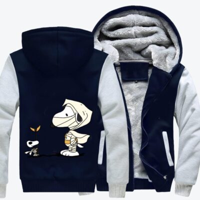 Snoopy Cosplays As Moonlight Knight Snoopy Fleece Zip Hoodie Jacket