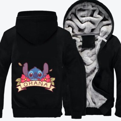 Stitch Has Ohana In Hawaii Lilo and Stitch Fleece Zip Hoodie Jacket 3