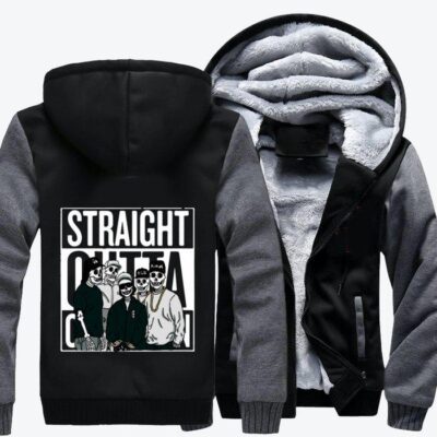 Straight Outta Compton NWA Hip hop Fleece Zip Hoodie Jacket 2