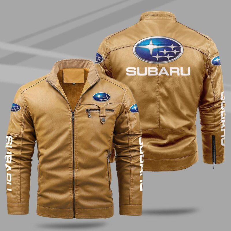 Subaru Fleece Leather Jacket TFLJ025 1