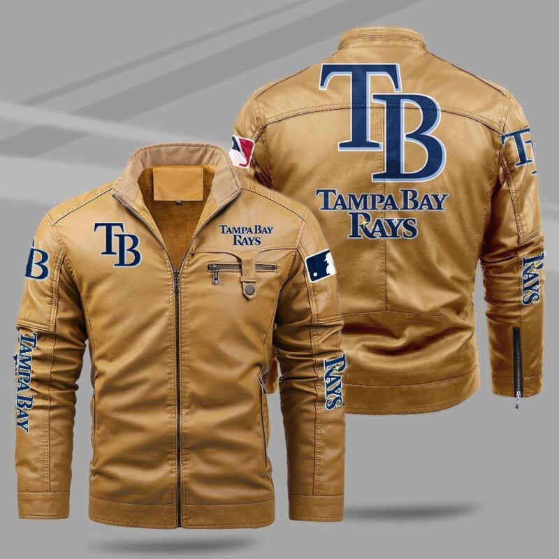Tampa Bay Rays Fleece Leather Jacket CFLJ027 1
